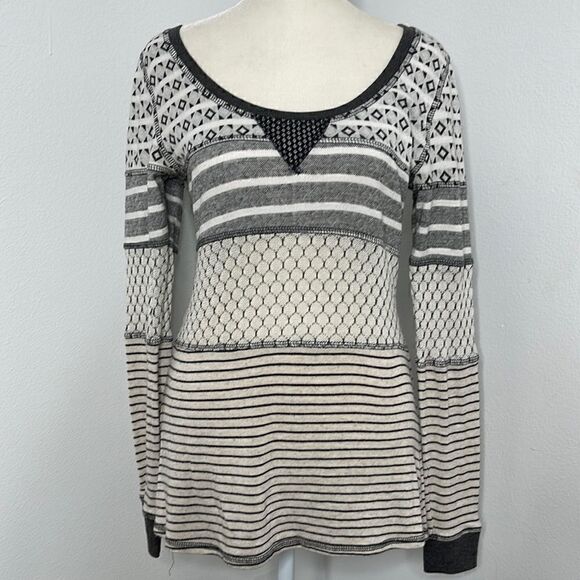 Scrapbook geometrical print sweater.  Size Small.  Made in the USA. Anthropology - Picture 1 of 5